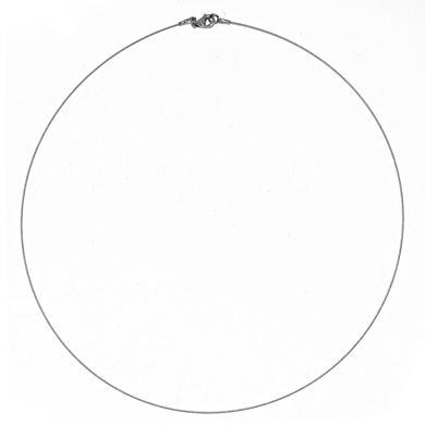 14k White 0.5mm Twist Cable Wire Chain Necklace - 16 Inch