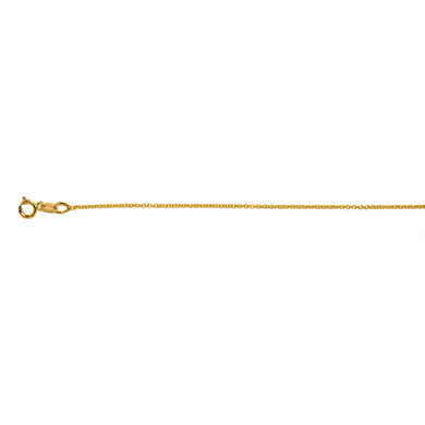 18k Yellow Gold 1.1mm Cable Chain Necklace - 18 Inch