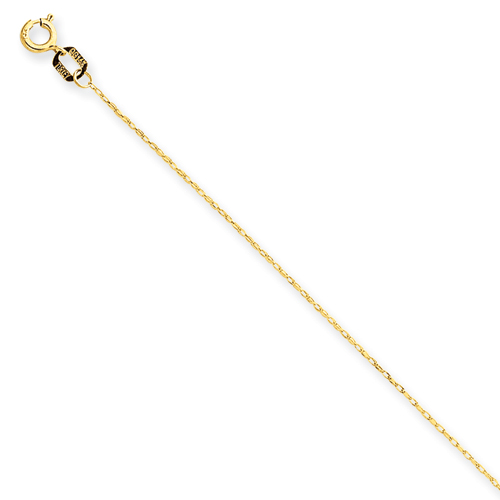 14K Carded Cable Rope Chain Necklace - 20 Inch - 0.5mm - Spring Ring