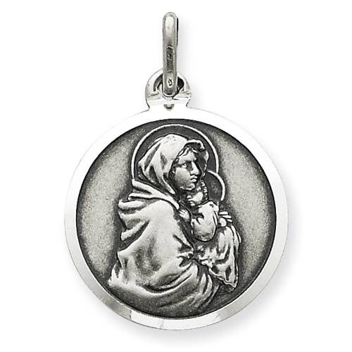 Sterling Silver Our Lady Of Sorrows Medal Charm