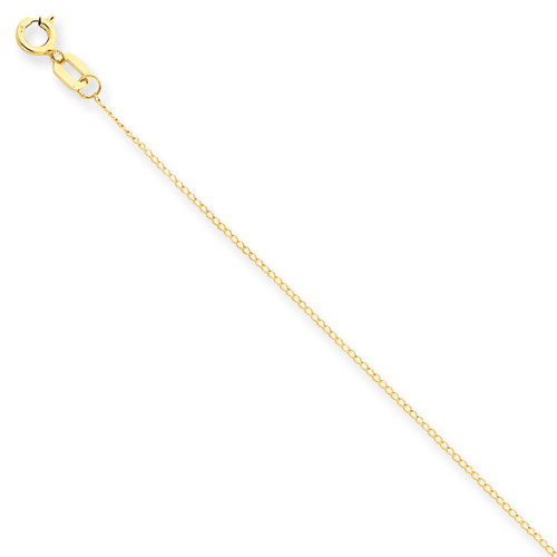 14K Carded Curb Chain Necklace - 20 Inch - 0.42mm - Spring Ring