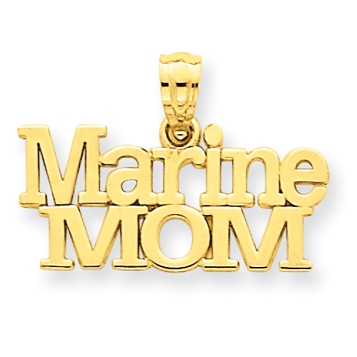 14 Karat Marine Mom Pendant - Measures 14x20mm