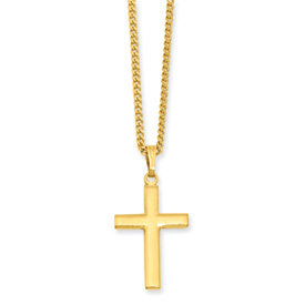 Gold-plated Medium Cross Necklace - 18 Inch