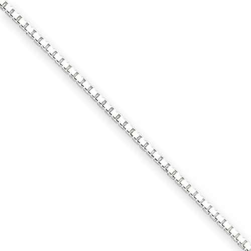 Sterling Silver 1.25mm Box Chain Necklace - 20 Inch - Lobster Claw