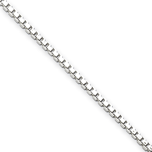 Sterling Silver 1.4mm Box Chain Necklace - 20 Inch - Lobster Claw