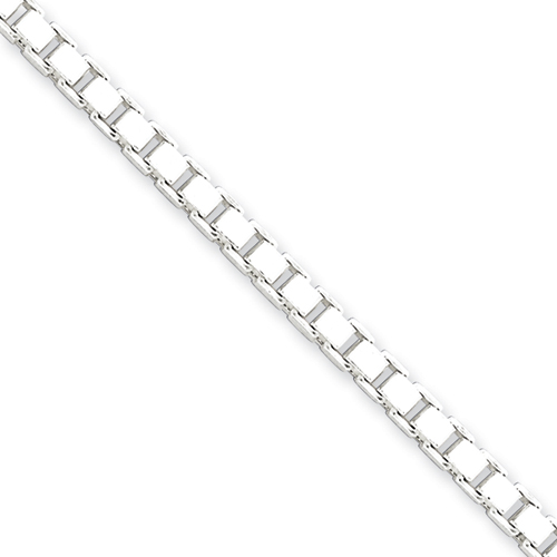 Sterling Silver 3.25mm Box Chain Necklace - 16 Inch - Lobster Claw