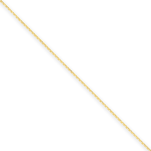 14k .6mm Solid Diamond-Cut Cable Chain Necklace - 14 Inch