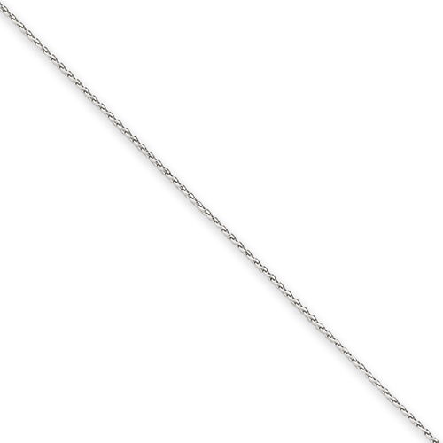 14k White Gold 0.65mm Pendant Chain Necklace - 16 Inch - Lobster Claw - JewelryWeb