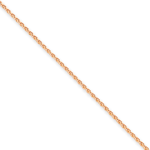 14k Rose Gold 1.40mm Wheat Chain Necklace - 20 Inch