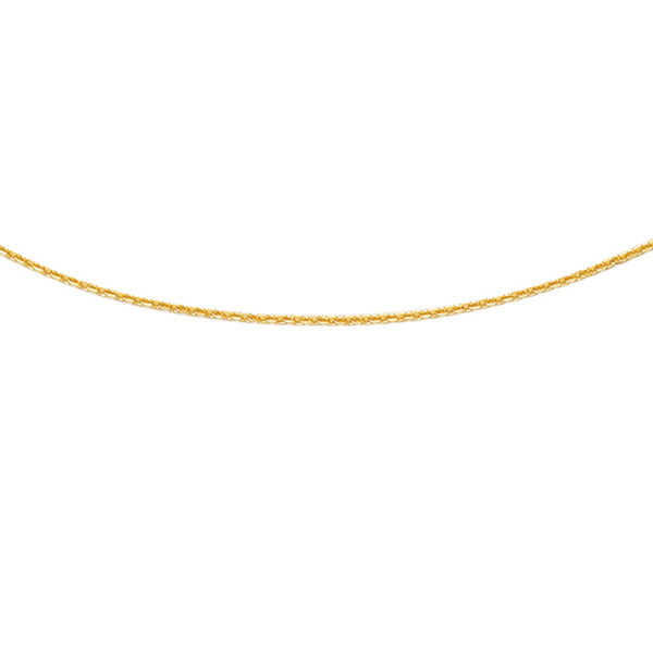 14k Yellow Gold 1.1mm Cable Chain Necklace - 17 Inch