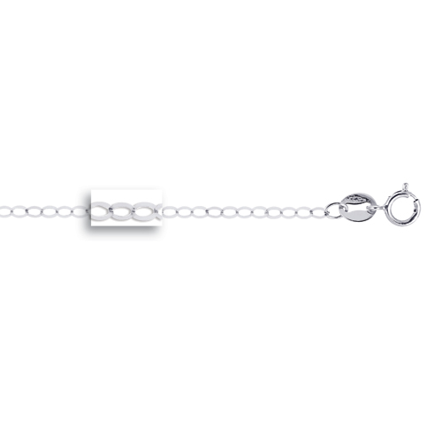 14k White Gold Piatto Chain Necklace - 16 Inch