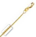 14k Yellow Gold Round 16 Inch X 1.0 mm Wheat Chain Necklace