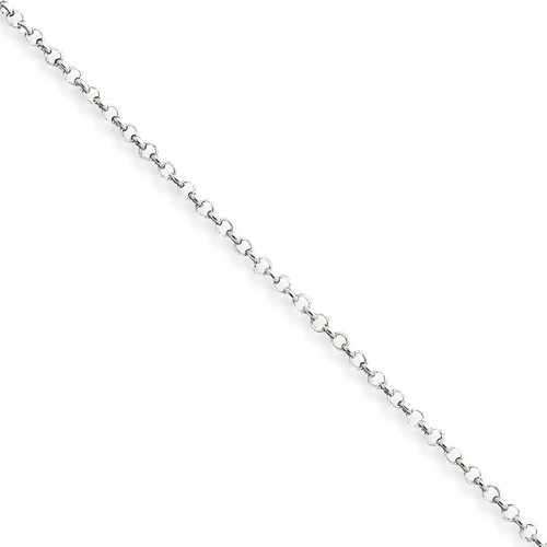 Sterling Silver 2mm Rolo Chain Necklace - 18 Inch - Lobster Claw - JewelryWeb