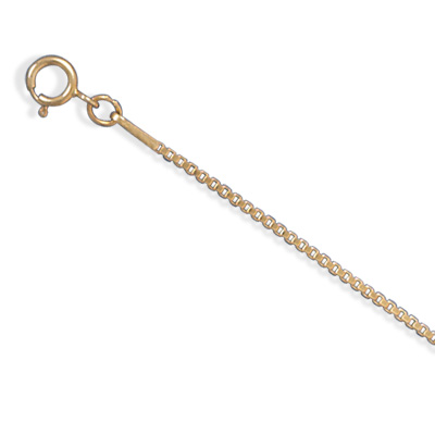 24 Inch 14/20 Gold Filled 1mm Box Chain Necklace a Spring Ring Closure.