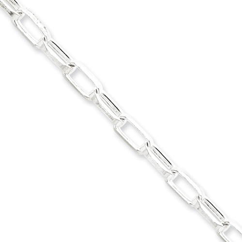 Sterling silver Link Chain Necklace. - 20 in. - 5mm - Lobster Claw