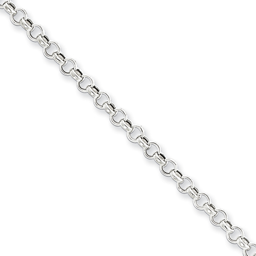 Sterling Silver 3mm Rolo Chain Necklace - 24 Inch - Lobster Claw