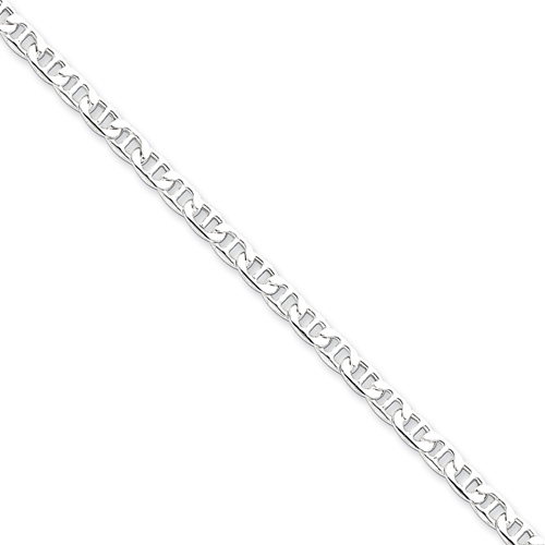 Sterling Silver 4mm Hollow Anchor Chain Necklace - 18 Inch - Lobster Claw