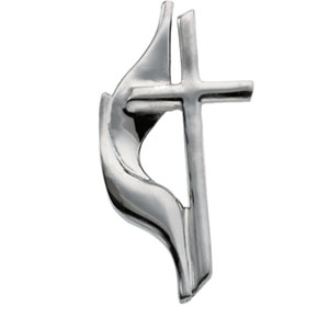 Sterling Silver Methodist Cross Lapel Pin 19x10mm