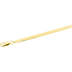 14k Yellow Gold Solid Flexible Herringbone Necklace 16 In