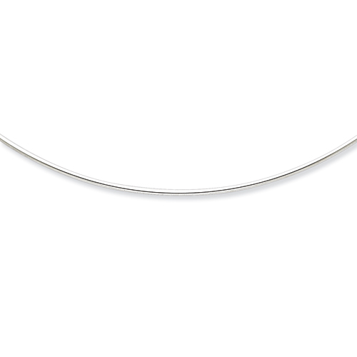 Sterling Silver Solid Polished Neck Wire Necklace - 18 Inch - Lobster Claw