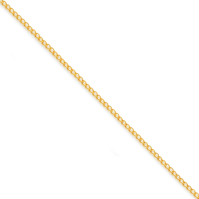 Sterling silver Gold-plated Curb Chain Necklace. - 20 in.