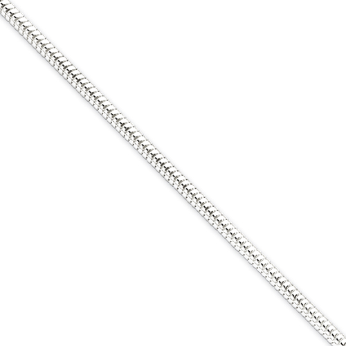 Sterling Silver Snake Chain Necklace - 16 Inch - 3mm - Lobster Claw
