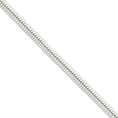 Sterling Silver Snake Chain Necklace - 18 Inch - 4mm - Lobster Claw
