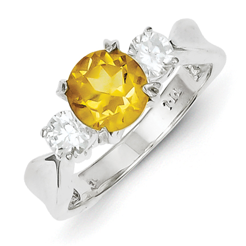 Sterling Silver Citrine ring - Size 7