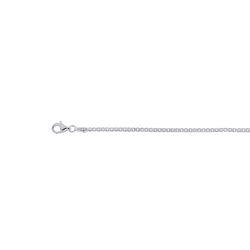 Sterling Silver Box Necklace - 20 Inch