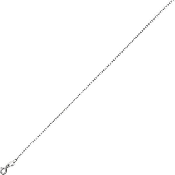 Sterling Silver Plated Rhodium Cable Chain Necklace - 20 Inch