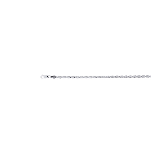 Sterling Silver Rope Chain Necklace - 20 Inch