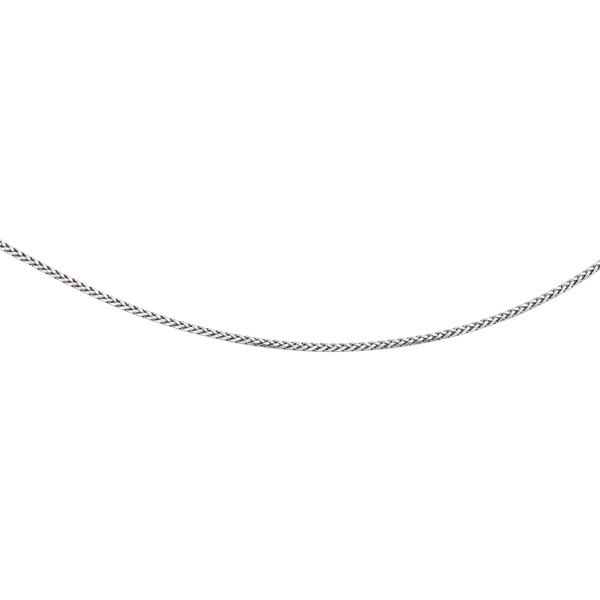 Sterling Silver Mens 2.75mm Rhodium Plated Concave Square Necklace - 24 Inch