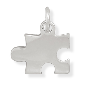 Rhodium Plated Polished Sterling Silver Puzzle Piece Pendant Measures 29mm X 21mm Charm