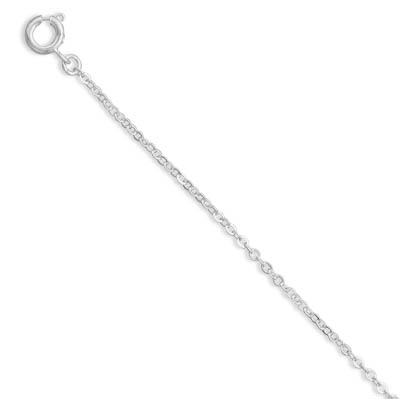 18 Inch Silver Plated Brass Cable Pendant Chain Fashion Necklace Nickel Free and Lead Free.