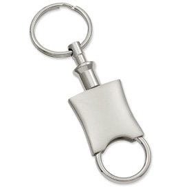 Silver-plated and Rhodium Matte Finish Valet Key Ring