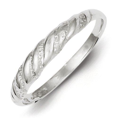 Sterling Silver Diamond-cut Twisted Ring