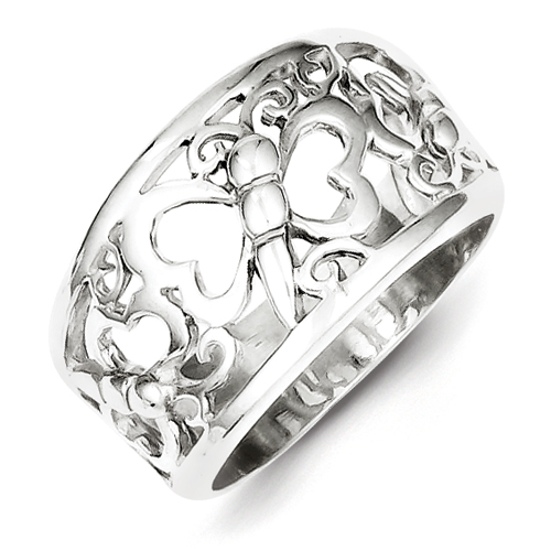 Sterling Silver Butterfly Ring - Size 6