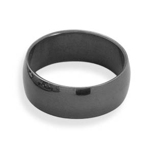 Black Stainless Steel Mens Ring 8mm Black 316l Stainless Steel Ring - Size 11