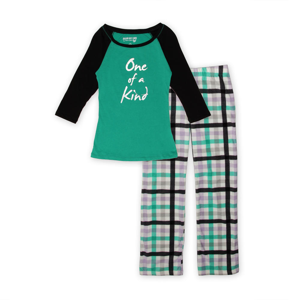 Junior's Pajama Top & Pants - Plaid