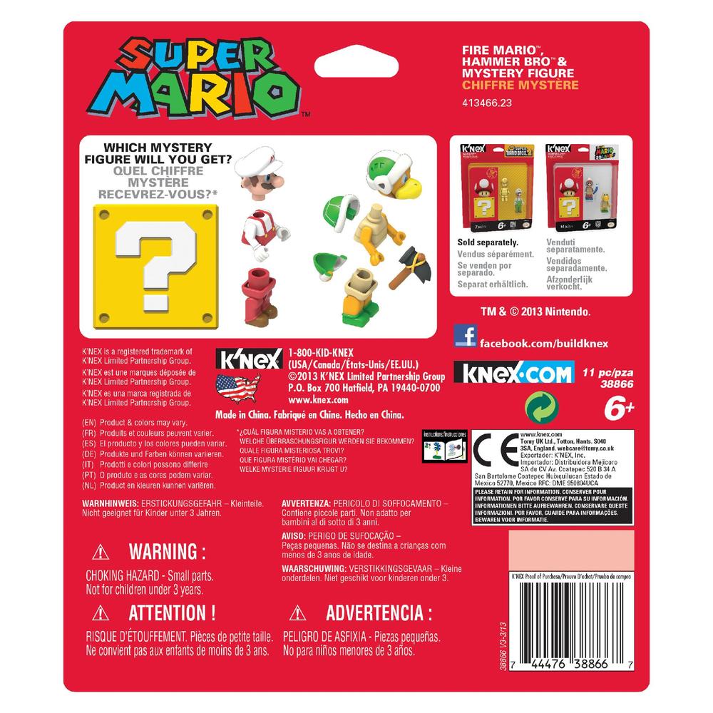 Super Mario Figure 3-Pack - Fire Mario, Hammer Bro, and Mystery Figure