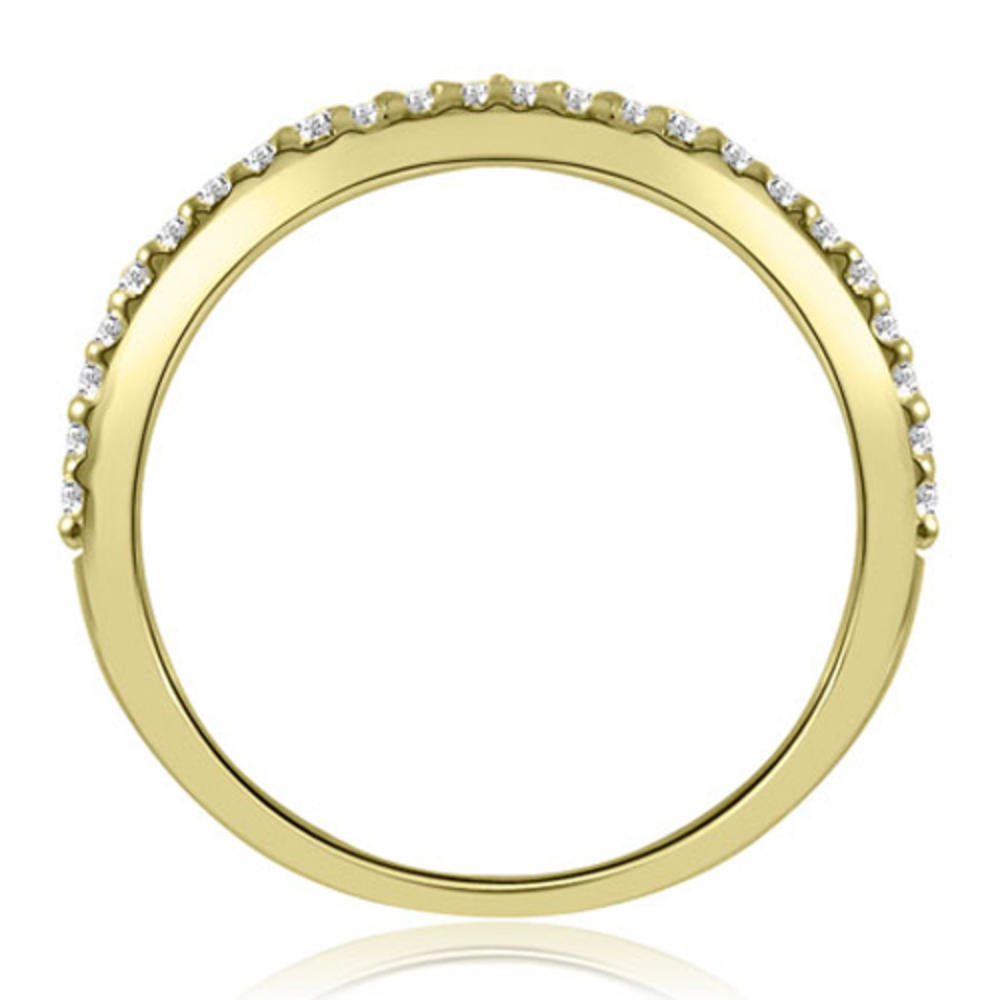 18K Yellow Gold 0.24 cttw  Curved Round Cut Diamond Wedding Band (I1, H-I)