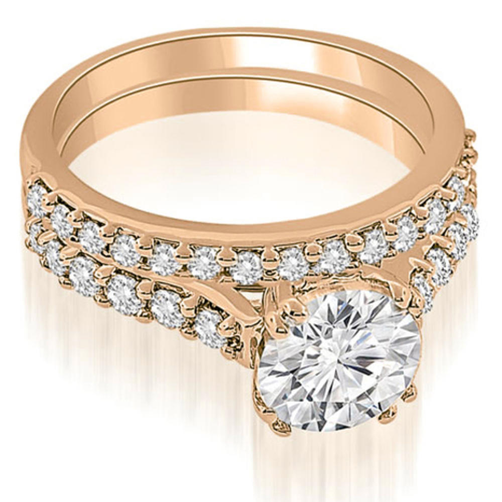 1.30 Cttw Round-Cut 14k Rose Gold Diamond Bridal Set