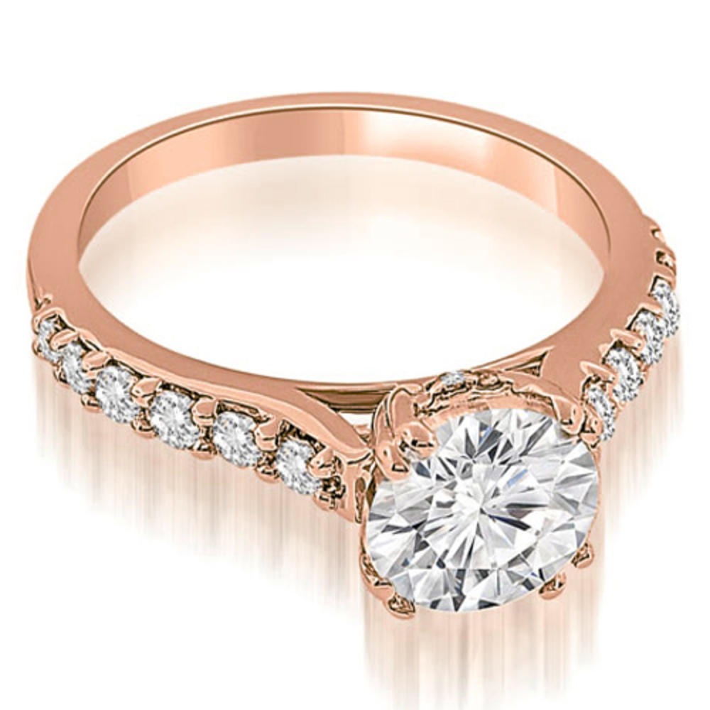 1.30 Cttw Round-Cut 18K Rose Gold Diamond Engagement Set