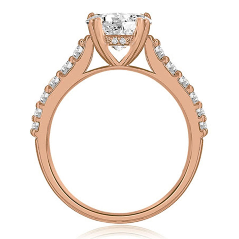 1.30 Cttw Round-Cut 18K Rose Gold Diamond Engagement Set
