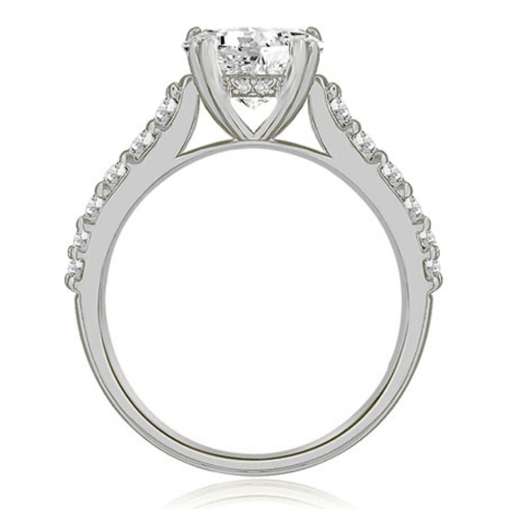 1.55 Cttw Round Cut 18k White Gold Diamond Engagement Bridal Set