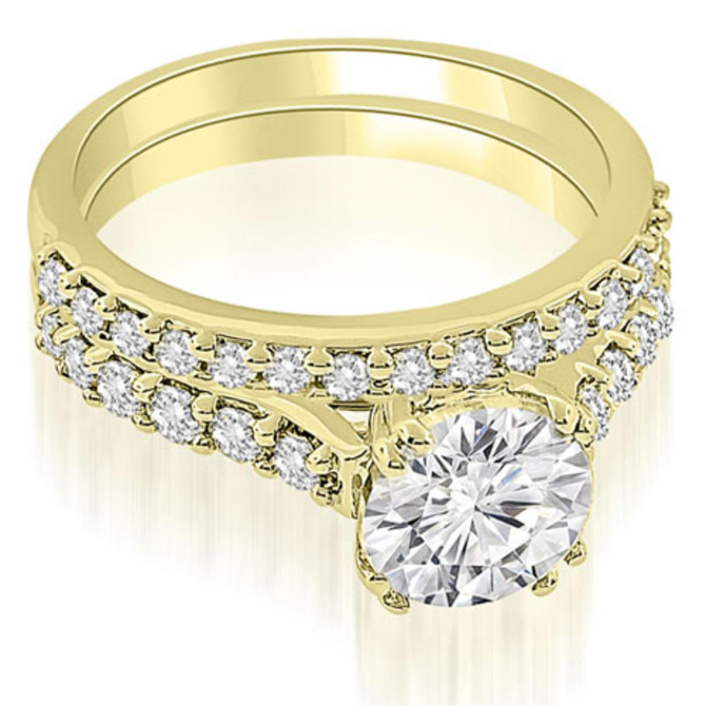 1.30 cttw Round-Cut 18k Yellow Gold Diamond Engagement Set