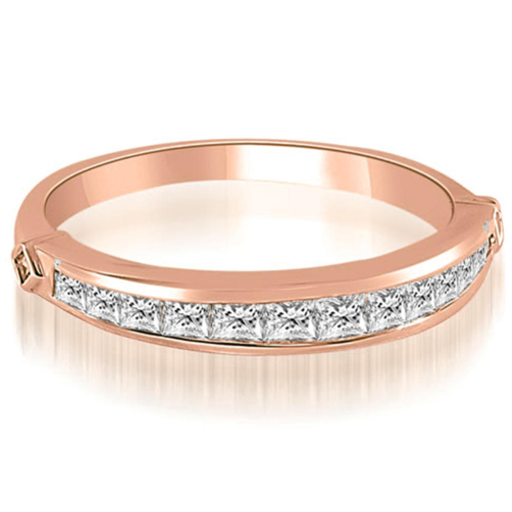 1.95 Cttw Princess Cut 18k Rose Gold Channel Diamond Bridal Set