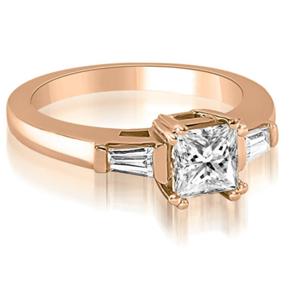1.30 Cttw. Princess and Baguette Cut 14K Rose Gold Diamond Bridal Set