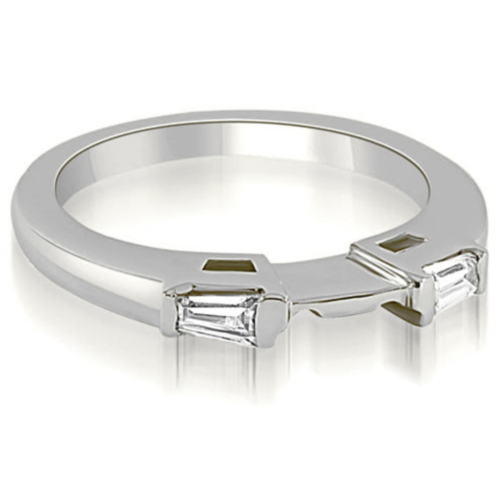 0.80 Cttw Princess- and Baguette-Cut 14K White Gold Diamond Bridal Set