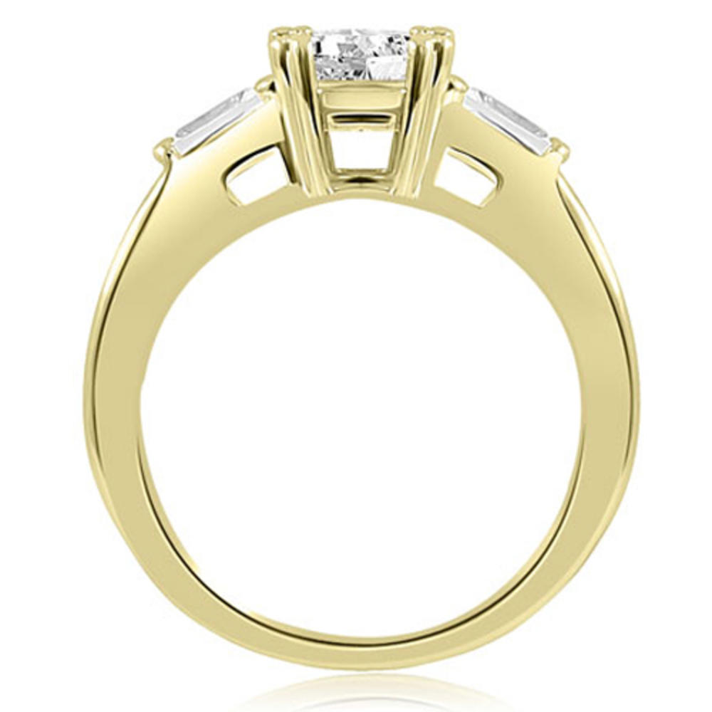 1.30 Cttw Princess Baguette Cut 14k Yellow Gold Diamond Bridal Set